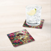 クリスマスフェアリーコレクション – オーバーンナチュラルヘア スクエアペーパーコースター (インサイチュ)