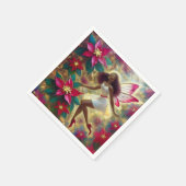クリスマスフェアリーコレクション – オーバーンナチュラルヘア スタンダードカクテルナプキン (角)
