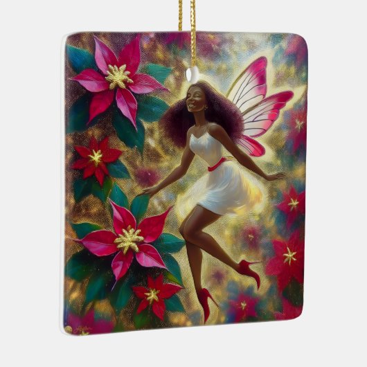 クリスマスフェアリーコレクション – オーバーンナチュラルヘア セラミックオーナメント (右)