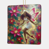 クリスマスフェアリーコレクション – オーバーンナチュラルヘア セラミックオーナメント (左)