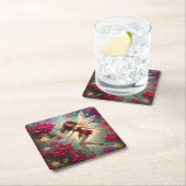 クリスマスフェアリーコレクション – オーバーンヘア スクエアペーパーコースター (インサイチュ)