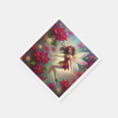 クリスマスフェアリーコレクション – オーバーンヘア スタンダードカクテルナプキン (角)