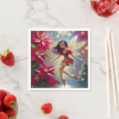 クリスマスフェアリーコレクション – ストレートプラムヘア スタンダードカクテルナプキン (インサイチュ)