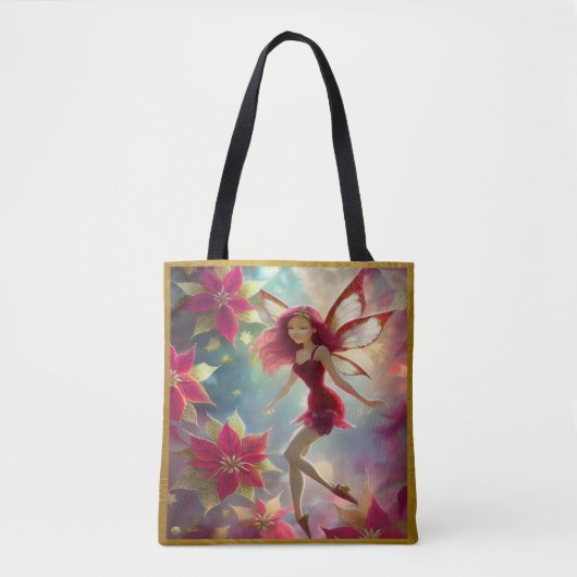 クリスマスフェアリーコレクション – バラ赤毛 トートバッグ (正面)
