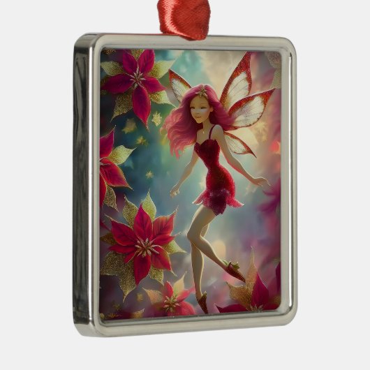 クリスマスフェアリーコレクション – バラ赤毛 メタルオーナメント (右)