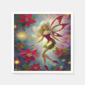 クリスマスフェアリーコレクション – プラチナブロンドヘア スタンダードカクテルナプキン (正面)