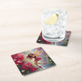 クリスマスフェアリーコレクション – ライトオーバーンの髪 スクエアペーパーコースター (インサイチュ)