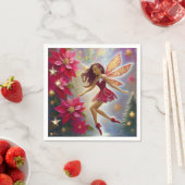 クリスマスフェアリーコレクション – ライトオーバーンの髪 スタンダードカクテルナプキン (インサイチュ)