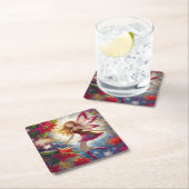 クリスマスフェアリーコレクション – Ginger Hair スクエアペーパーコースター (インサイチュ)