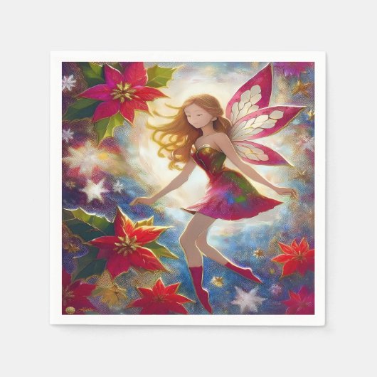 クリスマスフェアリーコレクション – Ginger Hair スタンダードカクテルナプキン (正面)
