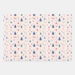 クリスマスフェアリーツリージンジャーブレッドマン ラッピングペーパーシート