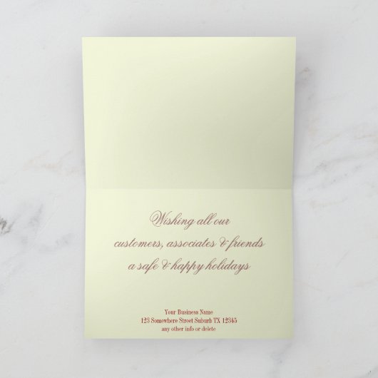 クリスマスフェアリーライトビジネス用挨拶カード シーズンカード (内部)