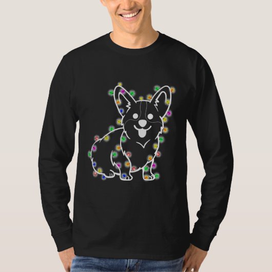 クリスマスフェアリーライト付きコルギドッグ251 Tシャツ (正面)