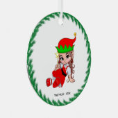 クリスマスフェアリー小妖精や小人が星を保持 メタルオーナメント (正面右)