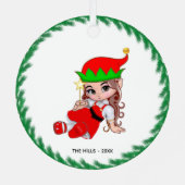 クリスマスフェアリー小妖精や小人が星を保持 メタルオーナメント (裏面)