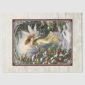 クリスマスフェアリー松の森ホリー雪の木素朴材 薄葉紙 (正面)