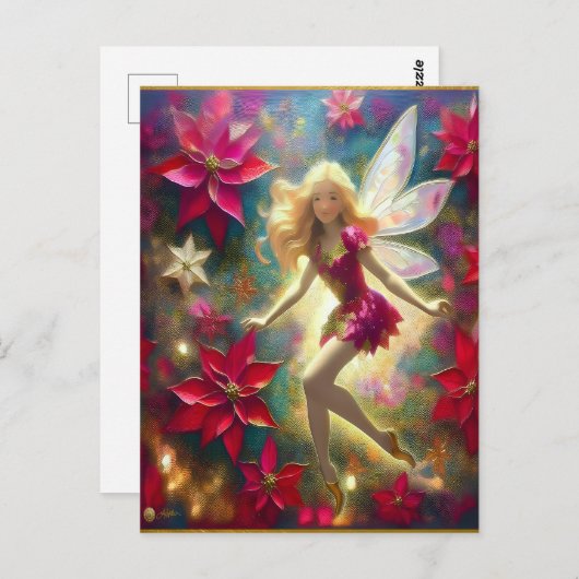 クリスマスフェアリー淡い色のコレクション – 金ゴールドブロンドヘア ポストカード (正面/裏面)