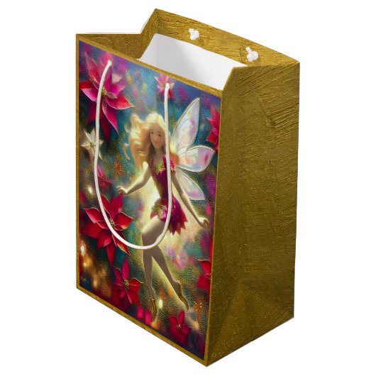 クリスマスフェアリー淡い色のコレクション – 金ゴールドブロンドヘア ミディアムペーパーバッグ (裏面アングル)