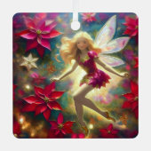 クリスマスフェアリー淡い色のコレクション – 金ゴールドブロンドヘア メタルオーナメント (正面)