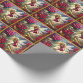 クリスマスフェアリー淡い色のコレクション – 金ゴールドブロンドヘア ラッピングペーパー (角)