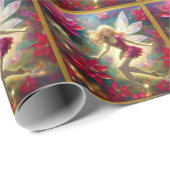 クリスマスフェアリー淡い色のコレクション – 金ゴールドブロンドヘア ラッピングペーパー (ロールコーナー)