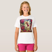 クリスマスフェアリー淡い色のコレクション – 金ゴールドブロンドヘア Tシャツ (正面フル)