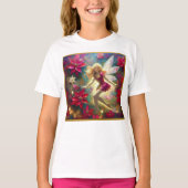 クリスマスフェアリー淡い色のコレクション – 金ゴールドブロンドヘア Tシャツ (正面)
