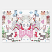 クリスマスフェアリー色彩の鮮やかティーの水色 ラッピングペーパーシート (正面3)