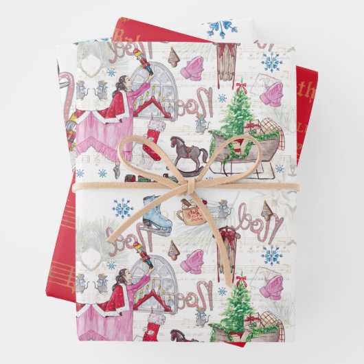クリスマスフェアリー色彩の鮮やかティーの水色 ラッピングペーパーシート (インサイチュ)