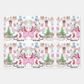 クリスマスフェアリー色彩の鮮やかティーの水色 ラッピングペーパーシート (正面)