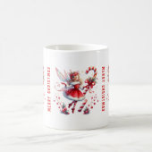 クリスマスフェアリー赤い白キャンディーケーン コーヒーマグカップ (中央)