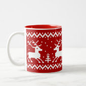 クリスマスフェア島トナカイのコーヒーマグ ツートーンマグカップ (左)