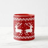 クリスマスフェア島トナカイのコーヒーマグ ツートーンマグカップ (中央)