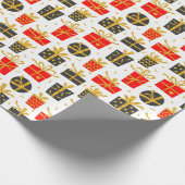 クリスマスフェイクグリッターギフトプレゼントパターン ラッピングペーパー (角)