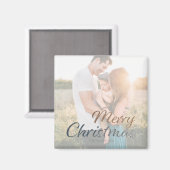 クリスマスフェイクシルバーと金ゴールドのカスタム写真 マグネット (正面/裏面)