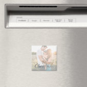 クリスマスフェイクシルバーと金ゴールドのカスタム写真 マグネット (インサイチュ (食洗機))