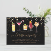 クリスマスフェイク金ゴールドグリッターパーティー 招待状 (スタンド正面)