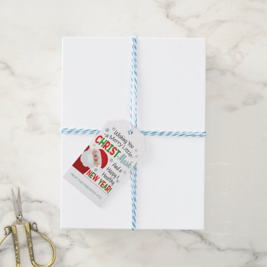 クリスマスフェイスマスクギフトタグ ギフトタグ (より糸付き)