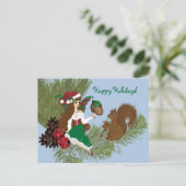 クリスマスフェイリーとリス与えルの贈り物はがき シーズンポストカード (スタンド正面)