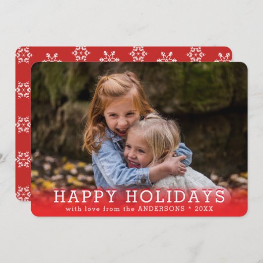 クリスマスフェザードエッジエレガント写真 シーズンカード (正面/裏面)