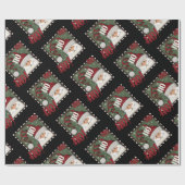 クリスマスフェスティバルかわいいサンタホホホホホインスピレーション ラッピングペーパー (フラット)