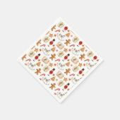 クリスマスフェスティバルくるみ割りクッキーキャンディケイン スタンダードカクテルナプキン (角)