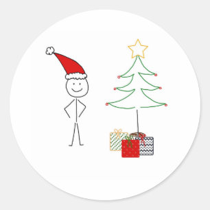クリスマスフェスティバルのプレゼントとギフトのシール ラウンドシール