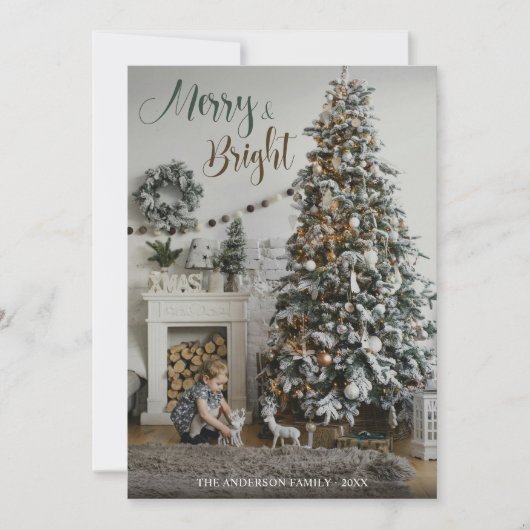 クリスマスフェスティバルインテリアツリーメリーブライト写真 シーズンカード (正面)