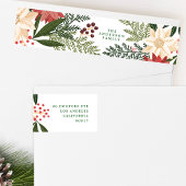 クリスマスフェスティバルウォーターカラーフローラ差出人住所 ラップアラウンドラベル