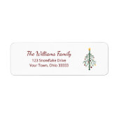 クリスマスフェスティバルエバーグリーンツリー差出人住所 ラベル (正面)