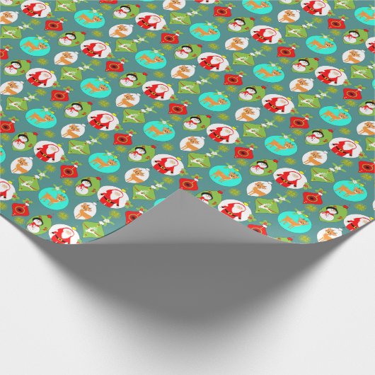 クリスマスフェスティバルカウトボーブパターン（の模様が）あるル ラッピングペーパー (角)