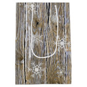 クリスマスフェスティバルカウボーイブーツ&ハットスノーフレーク ミディアムペーパーバッグ (裏面)