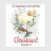 クリスマスフェスティバルカクテルドリンク冬の休日 シール (シート)