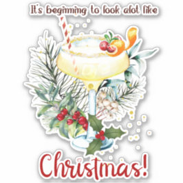 クリスマスフェスティバルカクテルドリンク冬の休日 シール